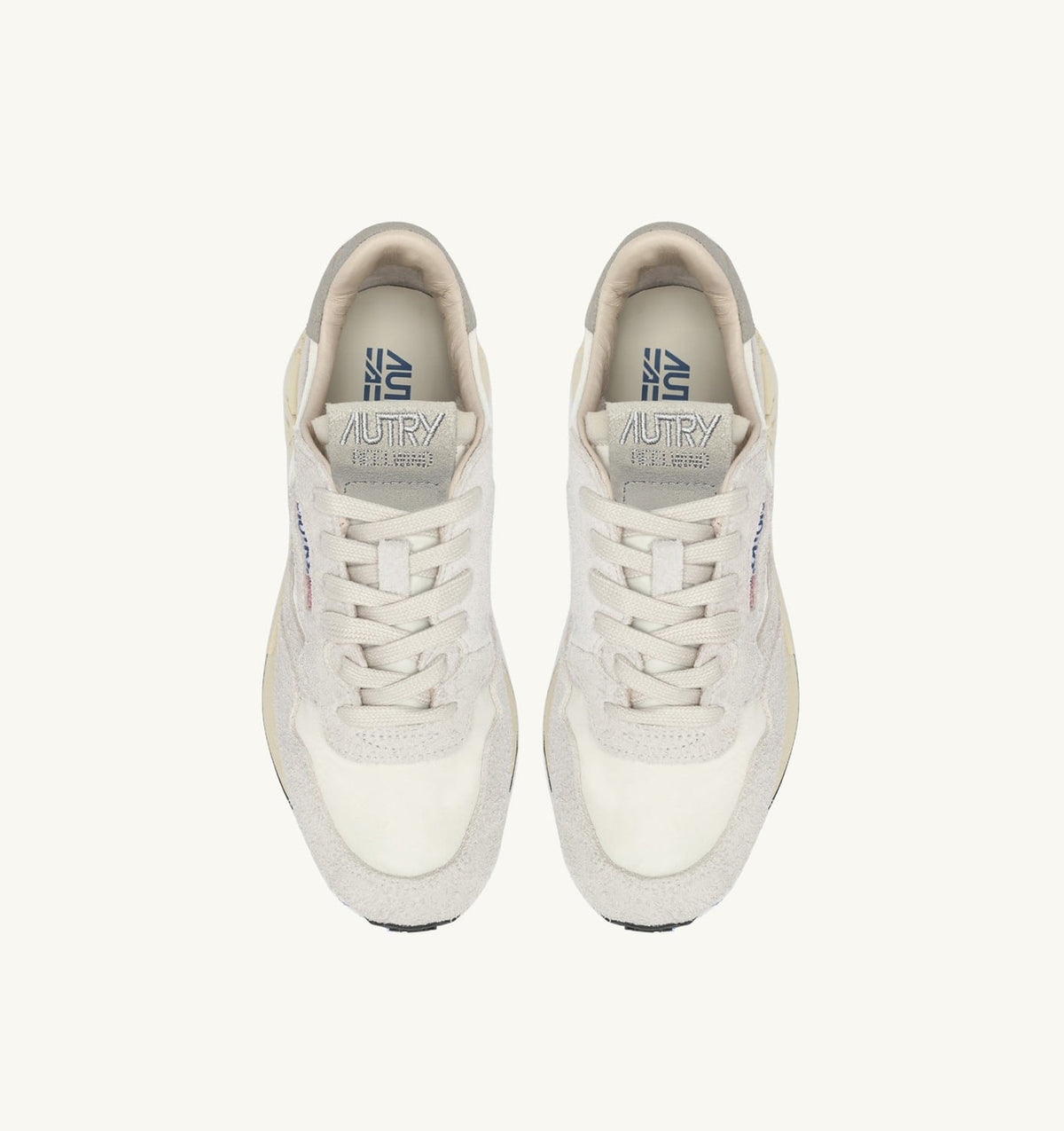 AUTRY REELWIND LOW SNEAKERS IN BEIGE NYLON AND SUEDE