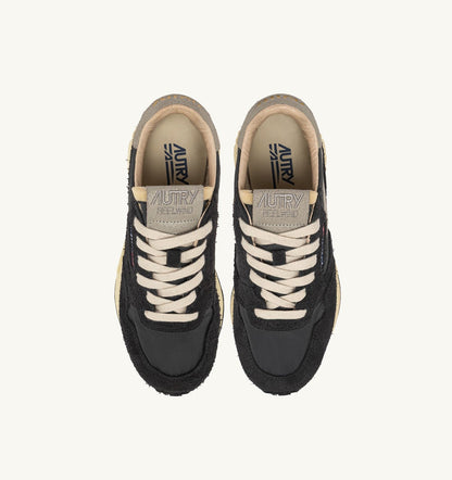 AUTRY REELWIND LOW SNEAKERS IN BLACK NYLON AND SUEDE