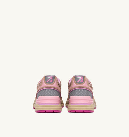 AUTRY HYPERWAY SNEAKERS IN PHARD PINK AND DOLPHIN SUEDE AND MESH