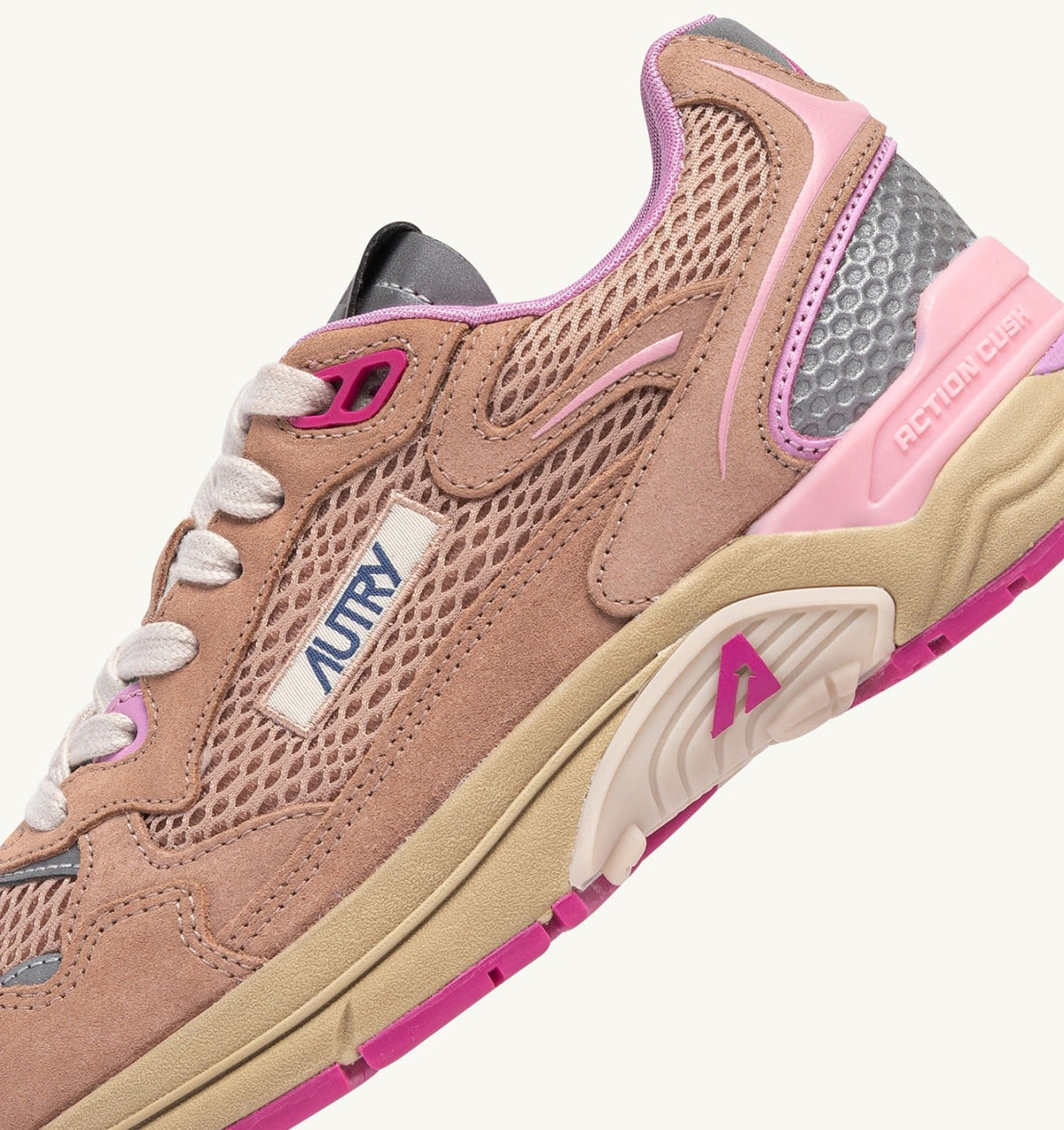 AUTRY HYPERWAY SNEAKERS IN PHARD PINK AND DOLPHIN SUEDE AND MESH