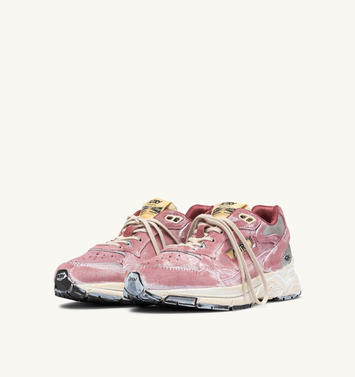 AUTRY HYPERWAY SUPER VINTAGE SNEAKERS IN BABOL AND SILVER SUEDE