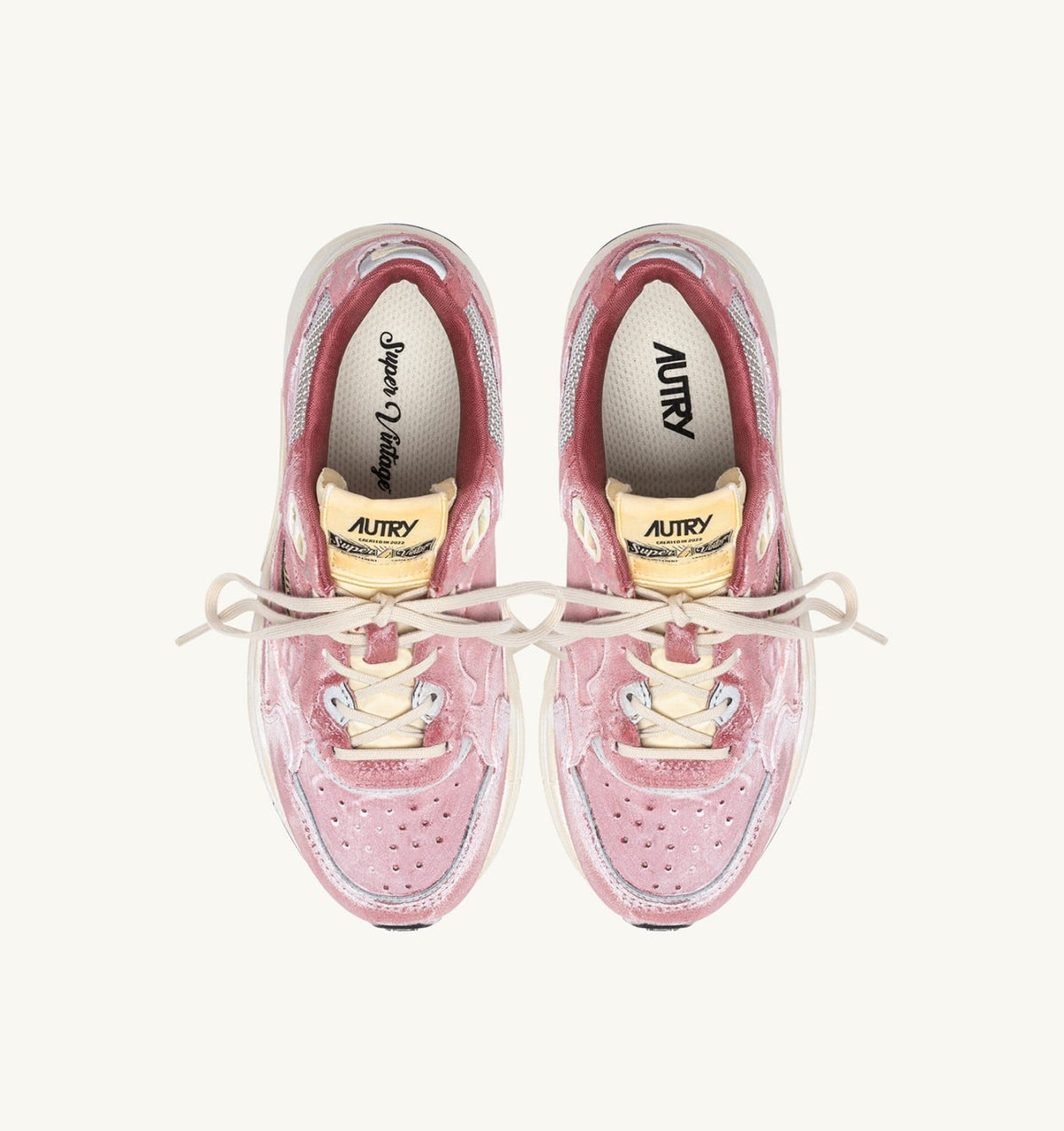 AUTRY HYPERWAY SUPER VINTAGE SNEAKERS IN BABOL AND SILVER SUEDE