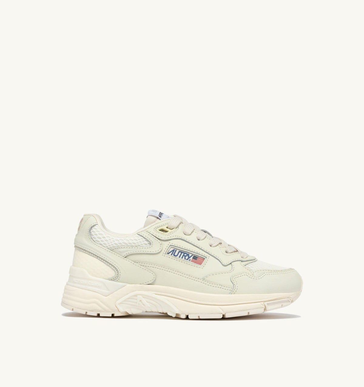 AUTRY HYPERWAY SNEAKERS IN WHISPER WHITE NAPA LEATHER AND MESH
