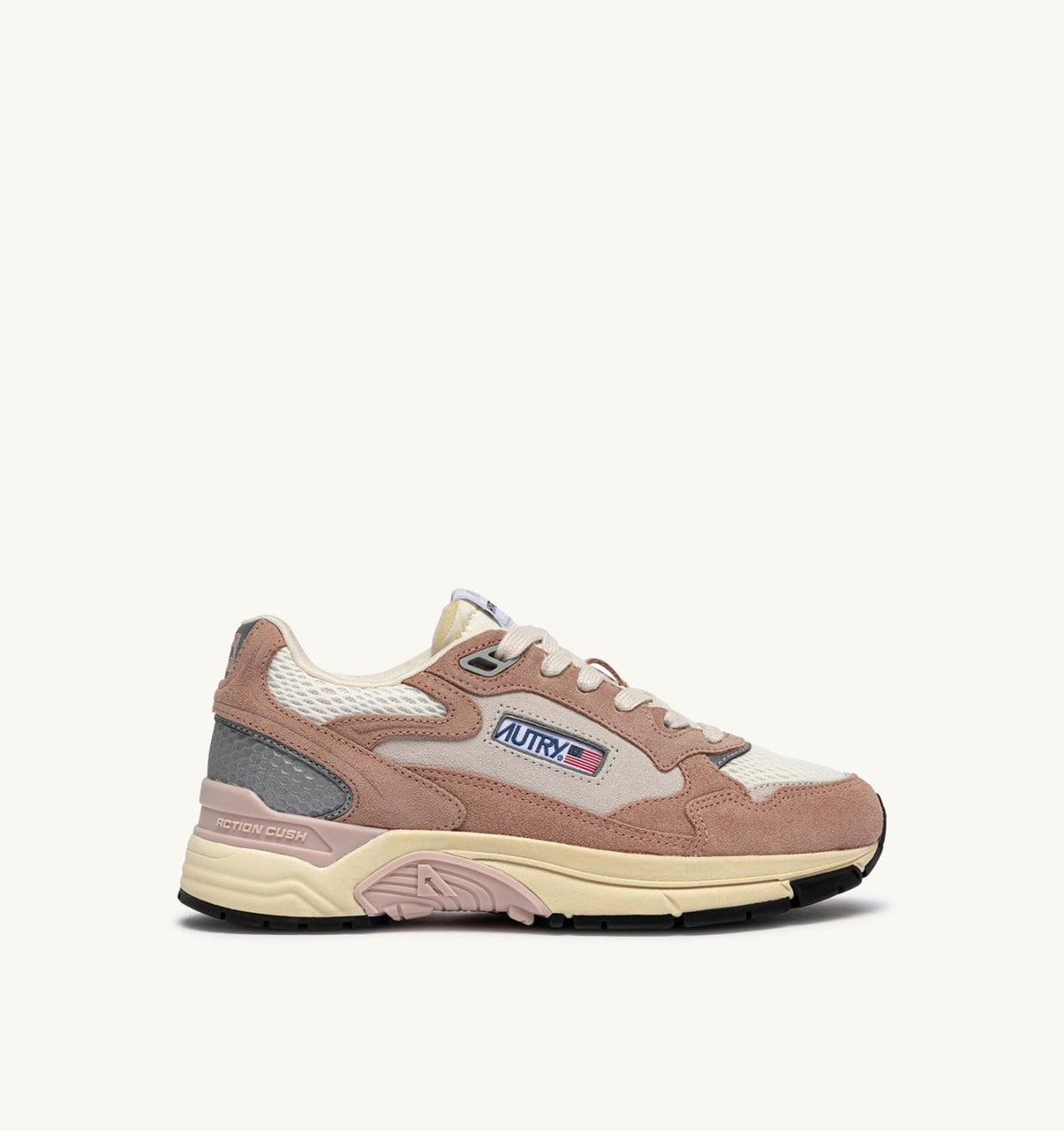 AUTRY HYPERWAY SNEAKERS IN SILK AND WHITE SUEDE AND MESH