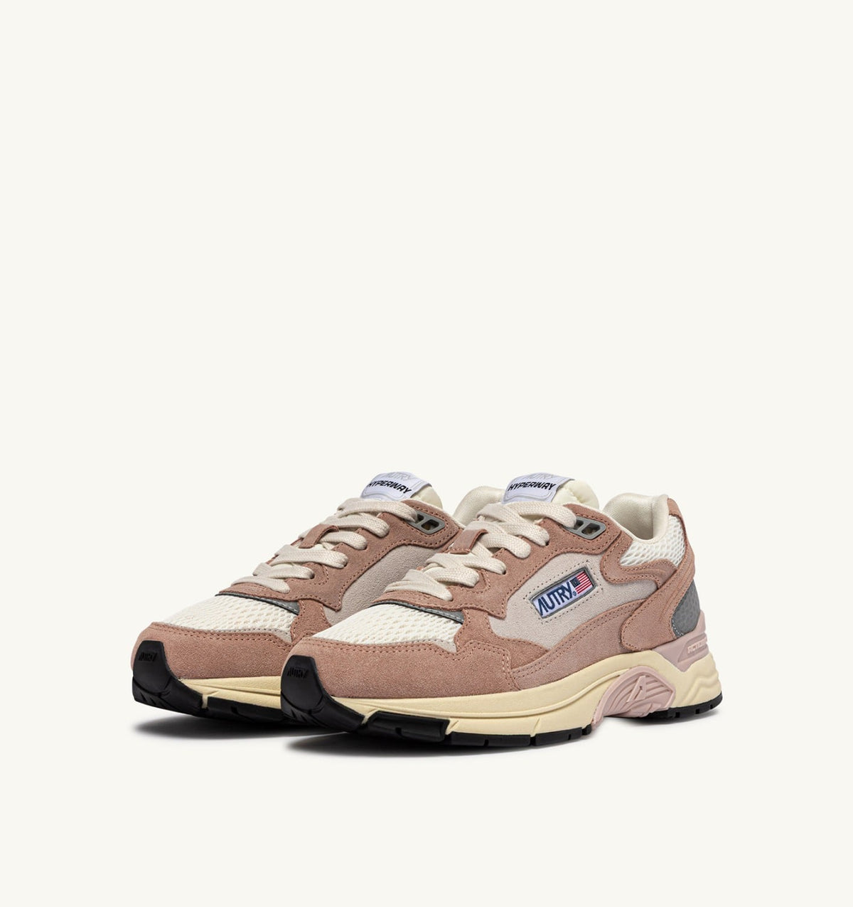 AUTRY HYPERWAY SNEAKERS IN SILK AND WHITE SUEDE AND MESH