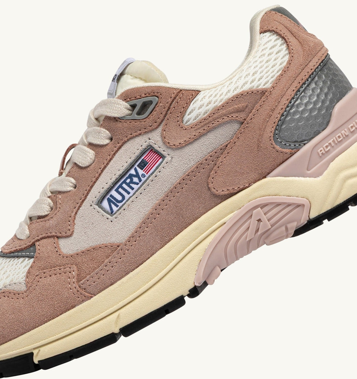 AUTRY HYPERWAY SNEAKERS IN SILK AND WHITE SUEDE AND MESH