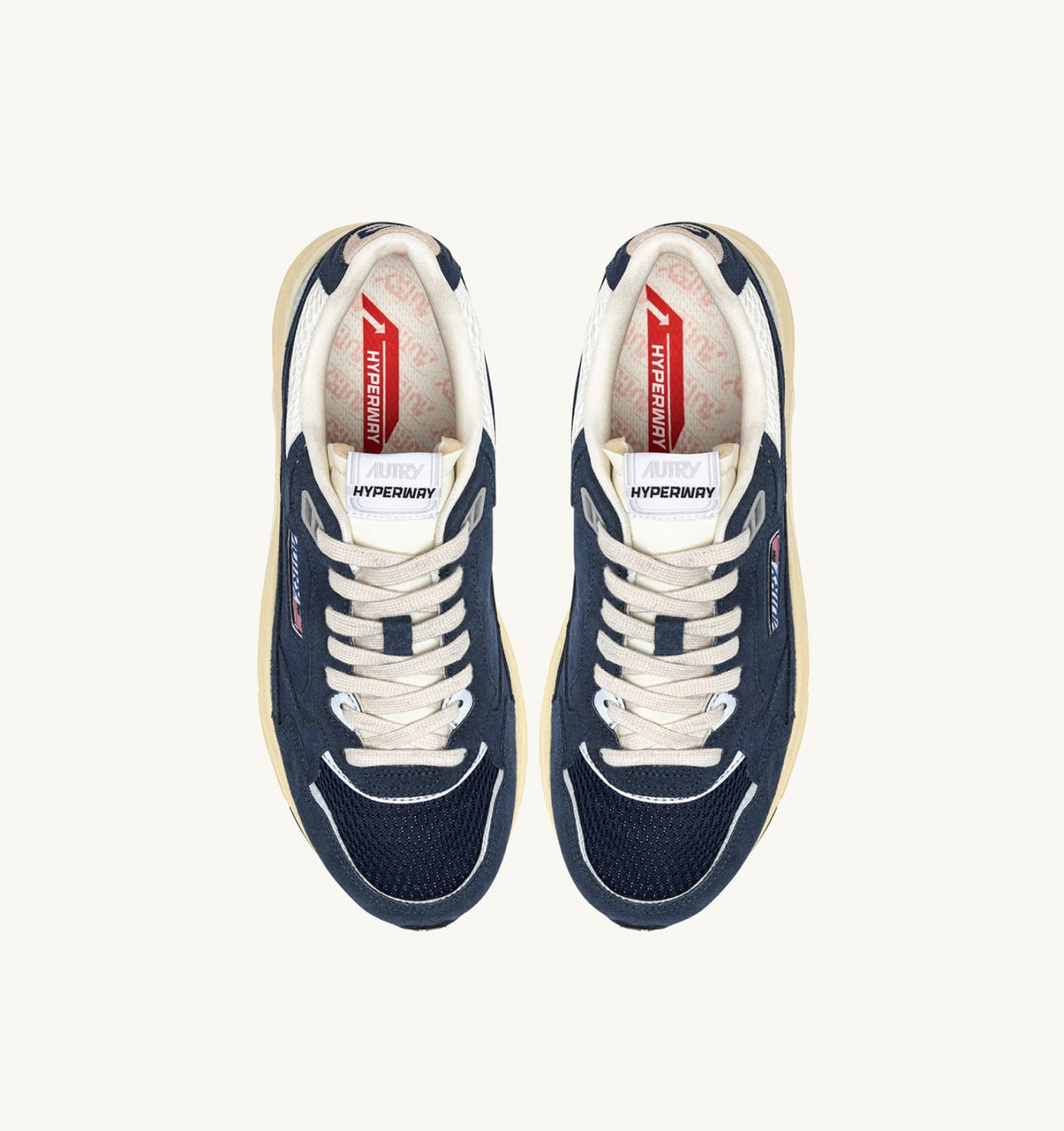 AUTRY HYPERWAY SNEAKERS IN BLUETTE AND MARSHMALLOW MESH AND SUEDE