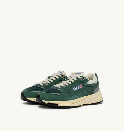 AUTRY HYPERWAY SNEAKERS IN MALACHITE COLOR AND SILVER-TONE SUEDE AND MESH