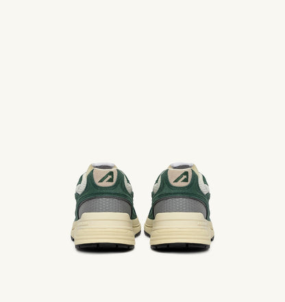 AUTRY HYPERWAY SNEAKERS IN MALACHITE COLOR AND SILVER-TONE SUEDE AND MESH