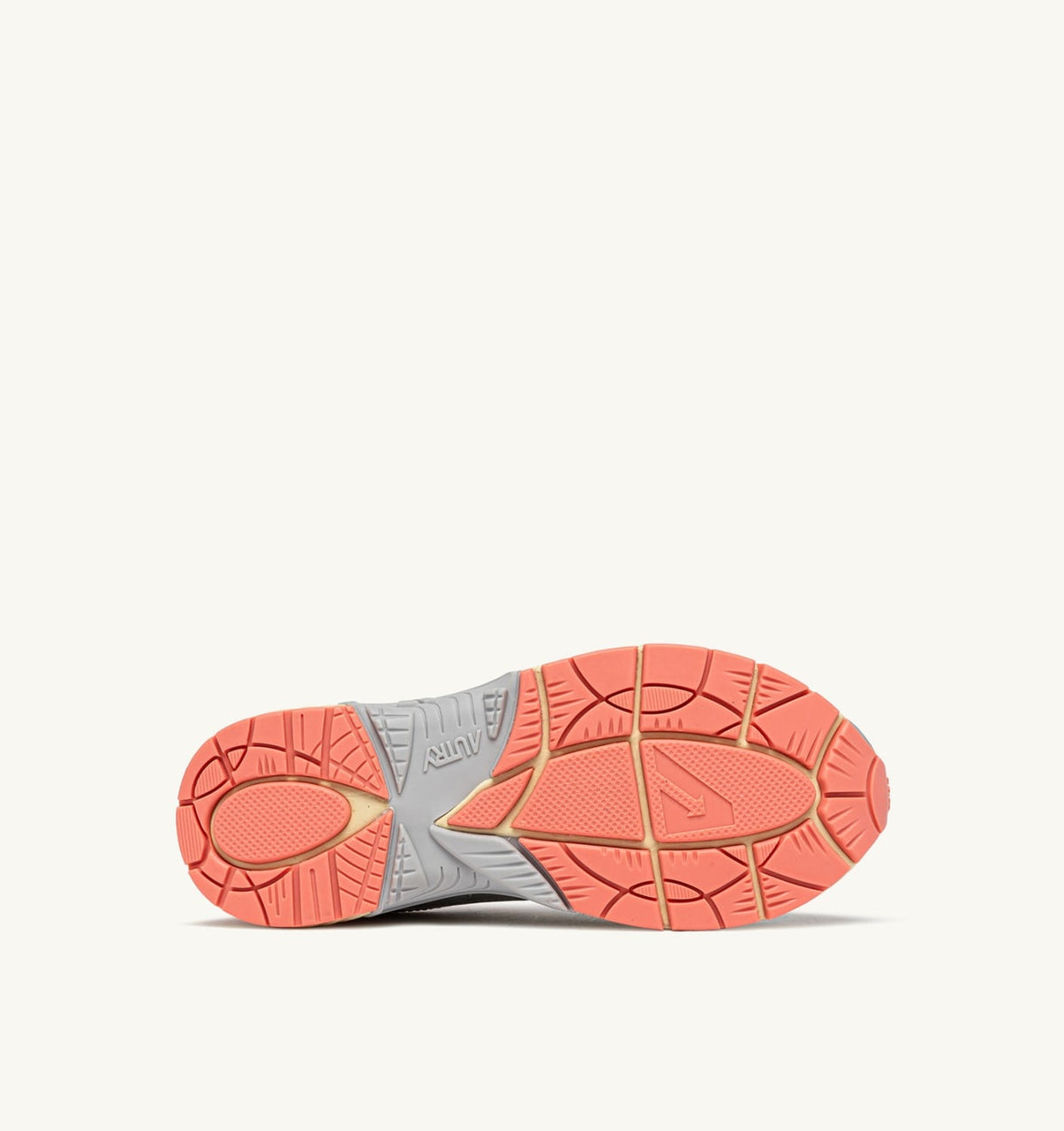AUTRY HYPERWAY SNEAKERS IN SILVER ASPARAGUS AND PEACH PINK SYNTHETIC LEATHER AND MESH