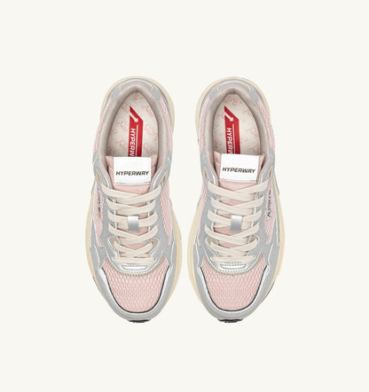 AUTRY HYPERWAY SNEAKERS IN SILVER, POWDER AND FEATHER GRAY SYNTHETIC LEATHER AND MESH