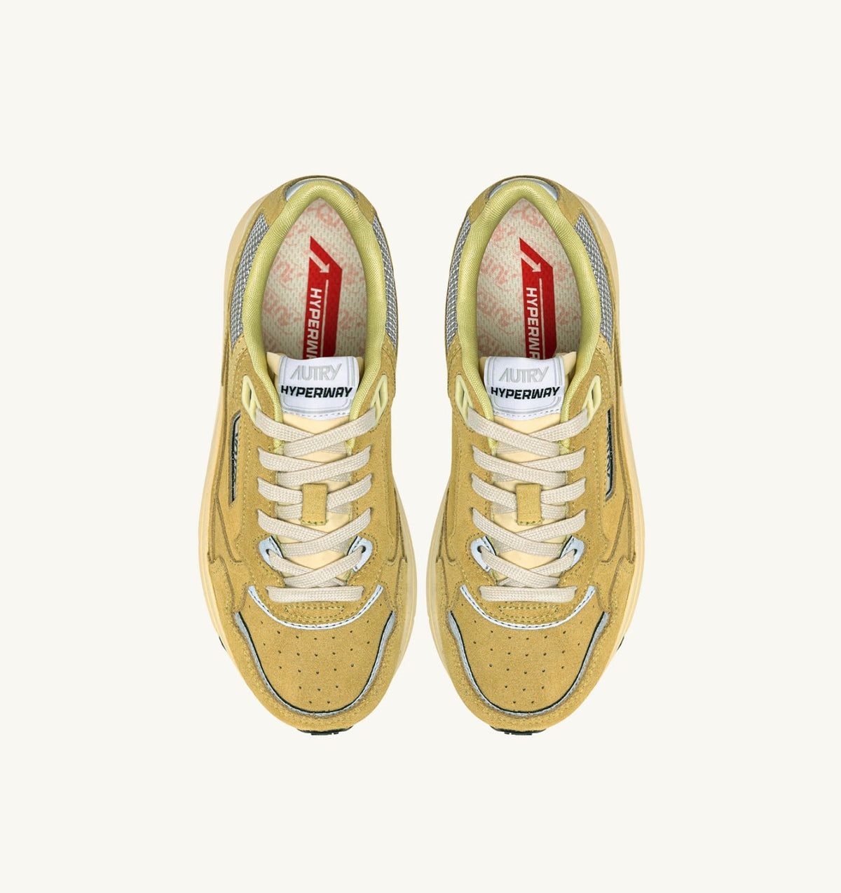 AUTRY HYPERWAY SNEAKERS IN SOUTHERN MOSS AND SILVER MESH AND SUEDE