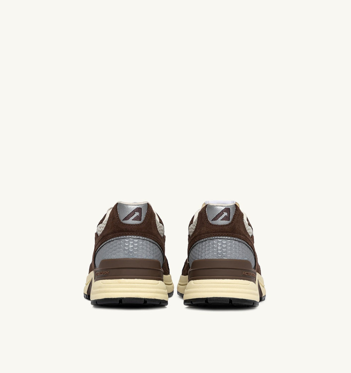 AUTRY HYPERWAY SNEAKERS IN SAND AND BRICK RED MESH AND SUEDE