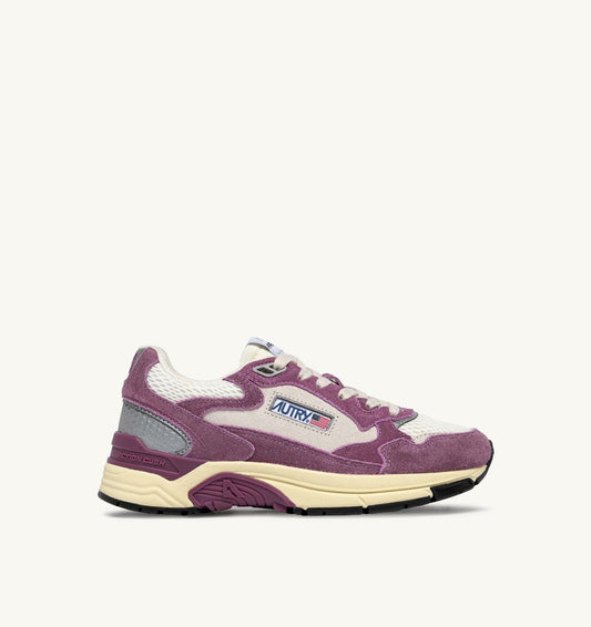 AUTRY HYPERWAY SNEAKERS IN SAND AND FIRENZE MESH AND SUEDE