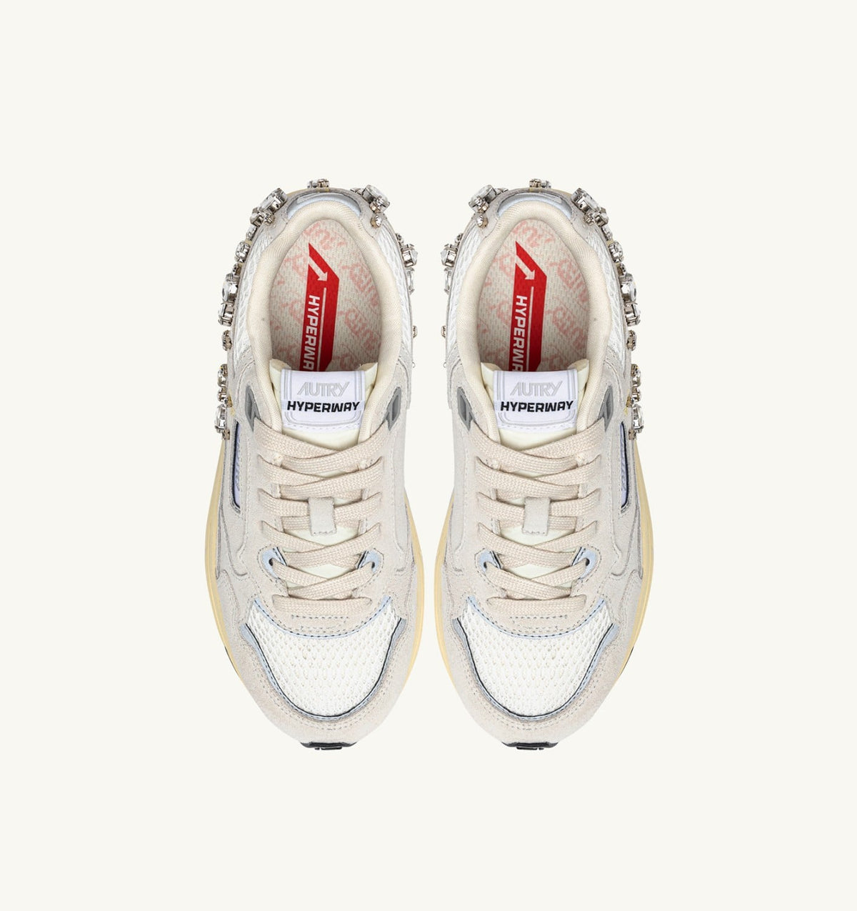AUTRY HYPERWAY SNEAKERS IN WHITE WITH DETAILS MESH AND SUEDE