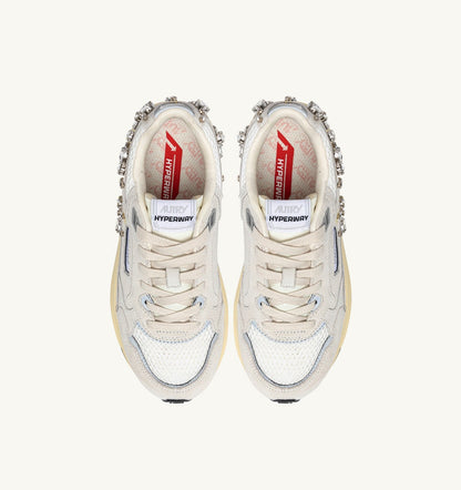 AUTRY HYPERWAY SNEAKERS IN WHITE WITH DETAILS MESH AND SUEDE