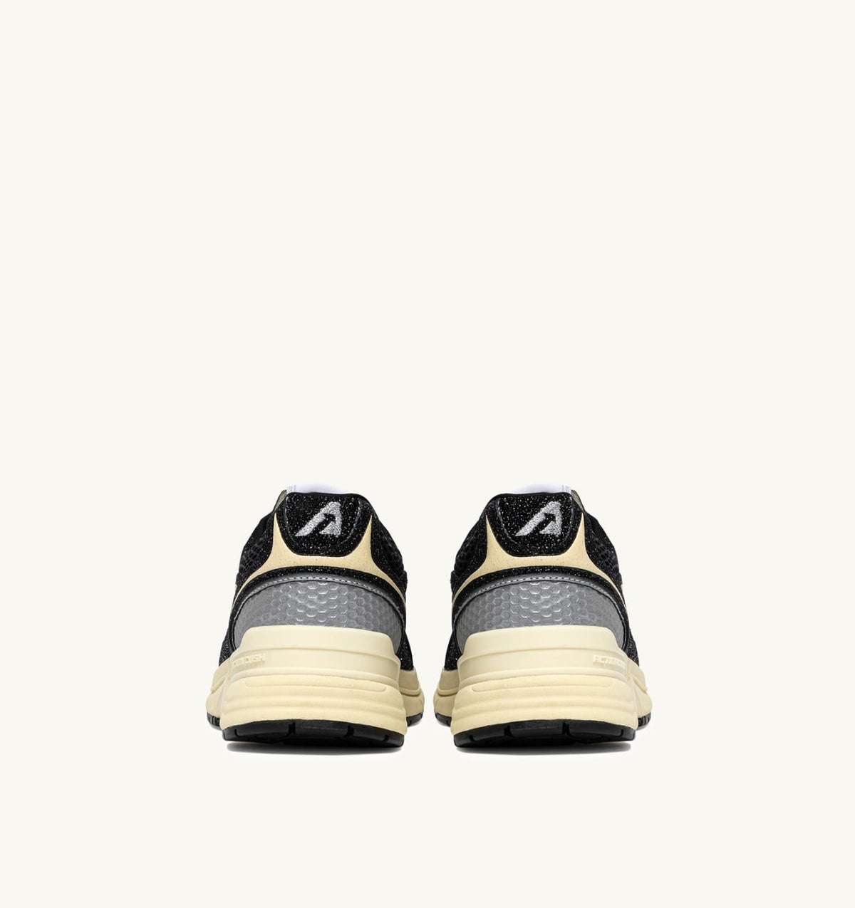 AUTRY HYPERWAY SNEAKERS IN GLITTER BLACK MESH AND LEATHER