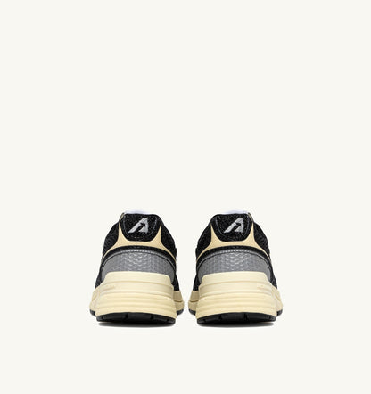AUTRY HYPERWAY SNEAKERS IN GLITTER BLACK MESH AND LEATHER