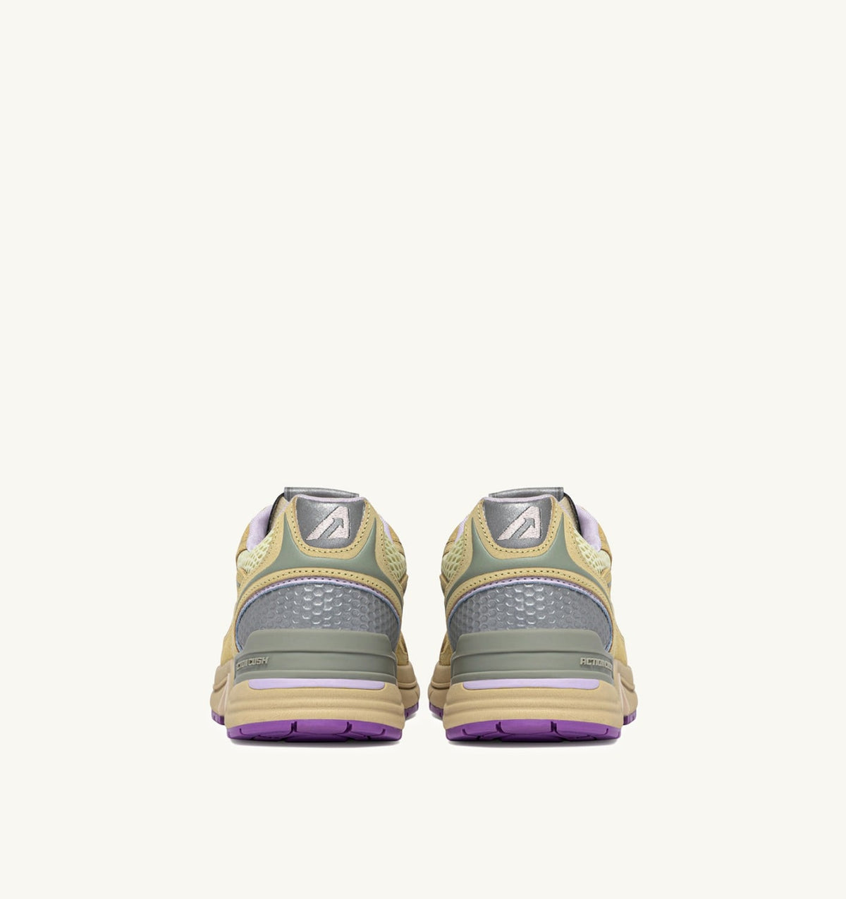 AUTRY HYPERWAY SNEAKERS IN STRAW AND ORCHID HUST MESH AND SUEDE