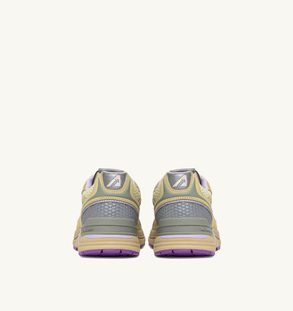 AUTRY HYPERWAY SNEAKERS IN STRAW AND ORCHID HUST MESH AND SUEDE