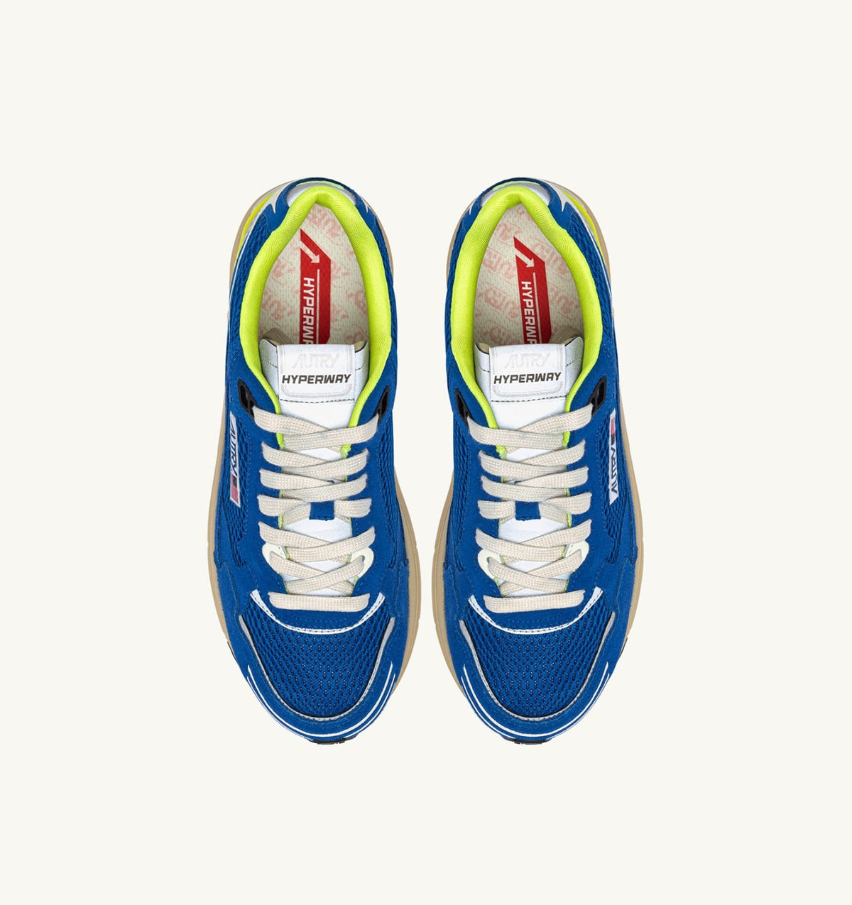AUTRY HYPERWAY SNEAKERS IN PRINCESS BLUE AND VANILLA ICE MESH AND SUEDE