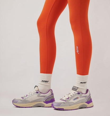 AUTRY HYPERWAY SNEAKERS IN WHITE SILVER AND DEWBERRY SYNTHETIC LEATHER AND MESH