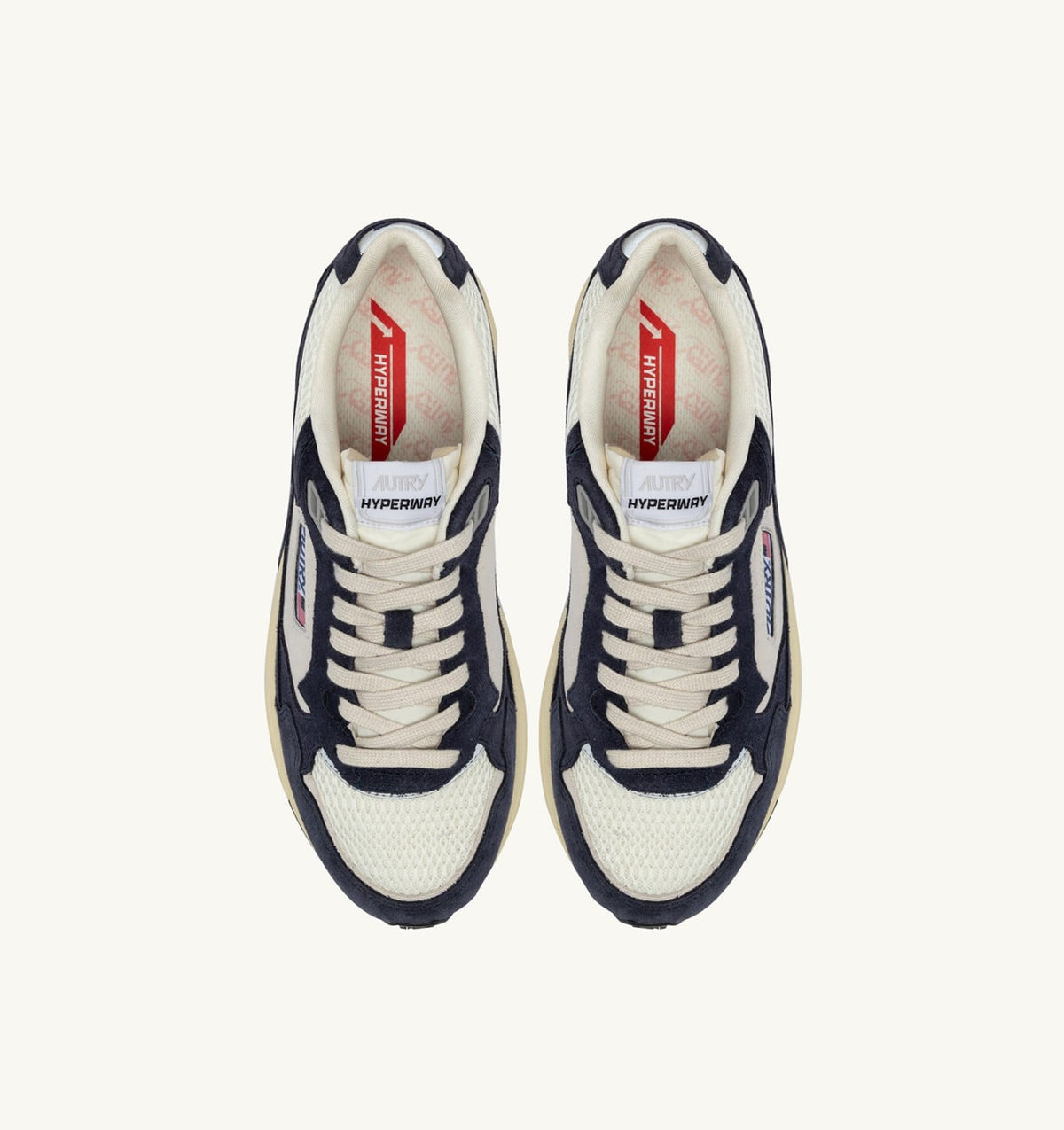 AUTRY HYPERWAY SNEAKERS IN SPACE BLUE COLOR AND SILVER-TONE SUEDE AND MESH