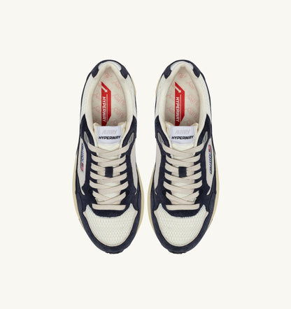 AUTRY HYPERWAY SNEAKERS IN SPACE BLUE COLOR AND SILVER-TONE SUEDE AND MESH