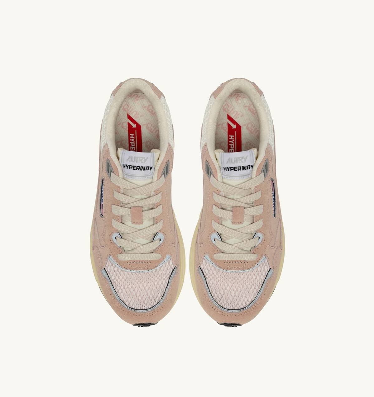 AUTRY HYPERWAY SNEAKERS IN SILK AND MARSHMALLOW MESH AND SUEDE