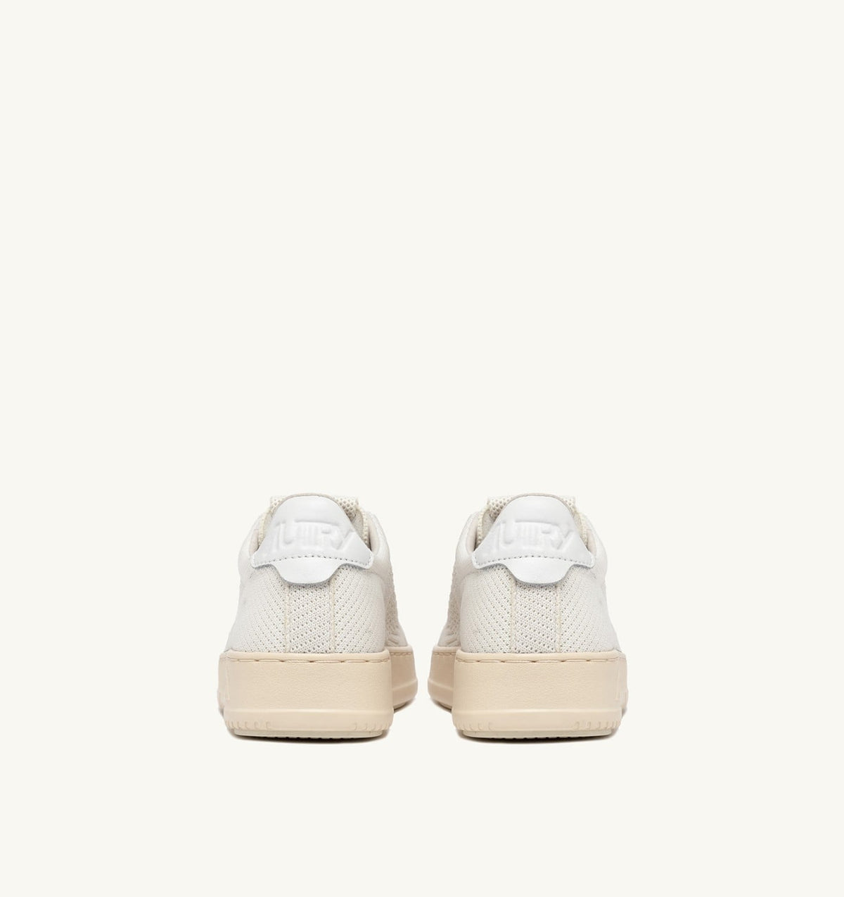 AUTRY MEDALIST EASEKNIT LOW SNEAKERS IN IVORY WHITE KNIT