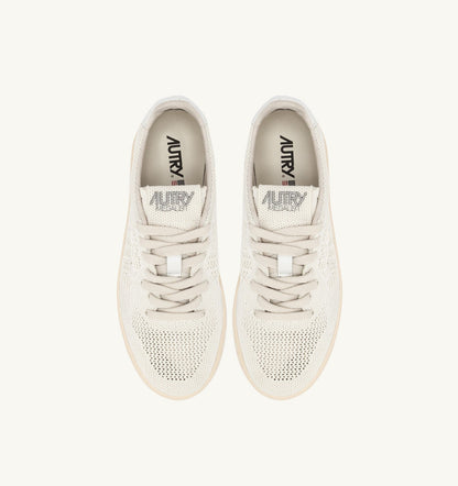 AUTRY MEDALIST EASEKNIT LOW SNEAKERS IN IVORY WHITE KNIT