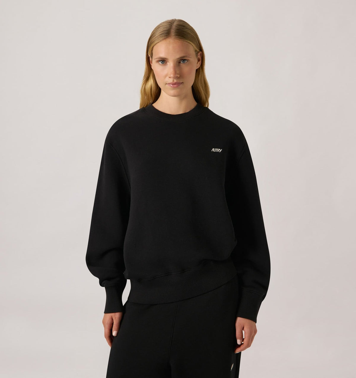 AUTRY CREWNECK SWEATSHIRT WITH EMBROIDERED LOGO FOR WOMAN