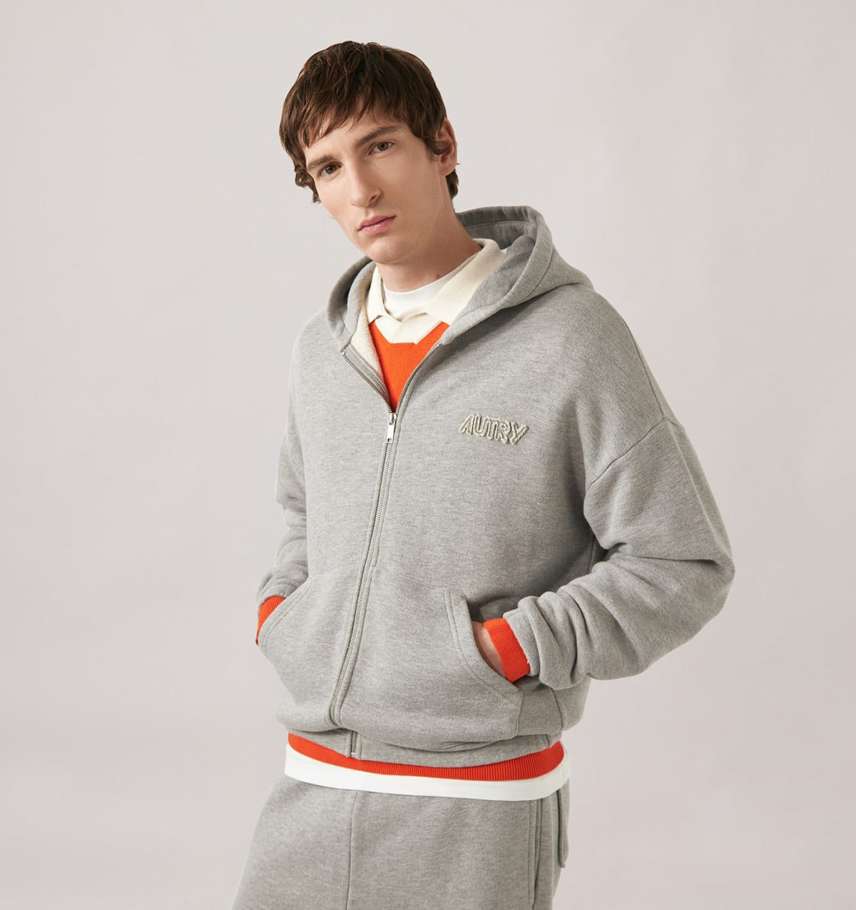 AUTRY TONAL LOGO FULL ZIP HOODIE UNISEX