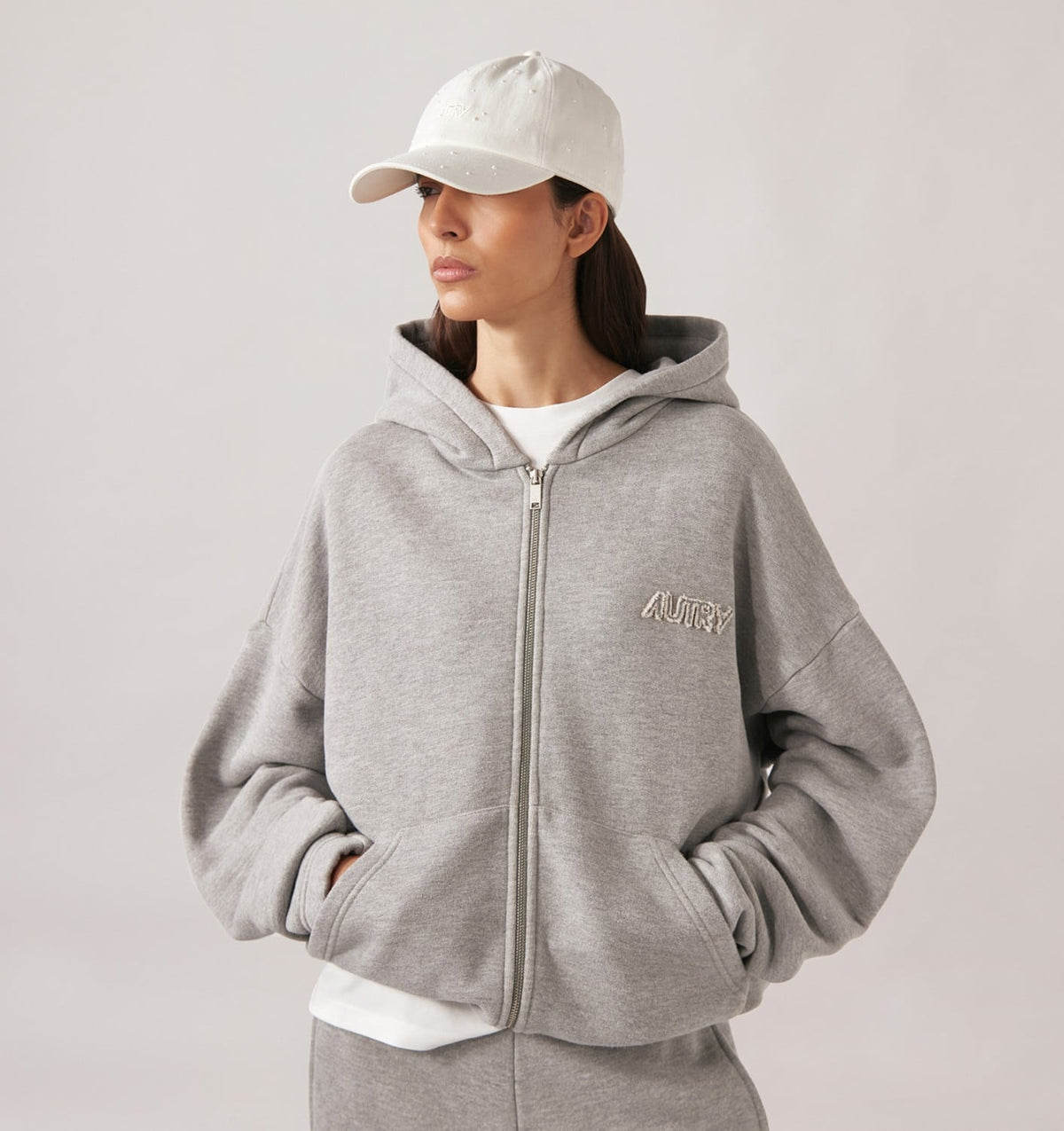 AUTRY TONAL LOGO FULL ZIP HOODIE UNISEX