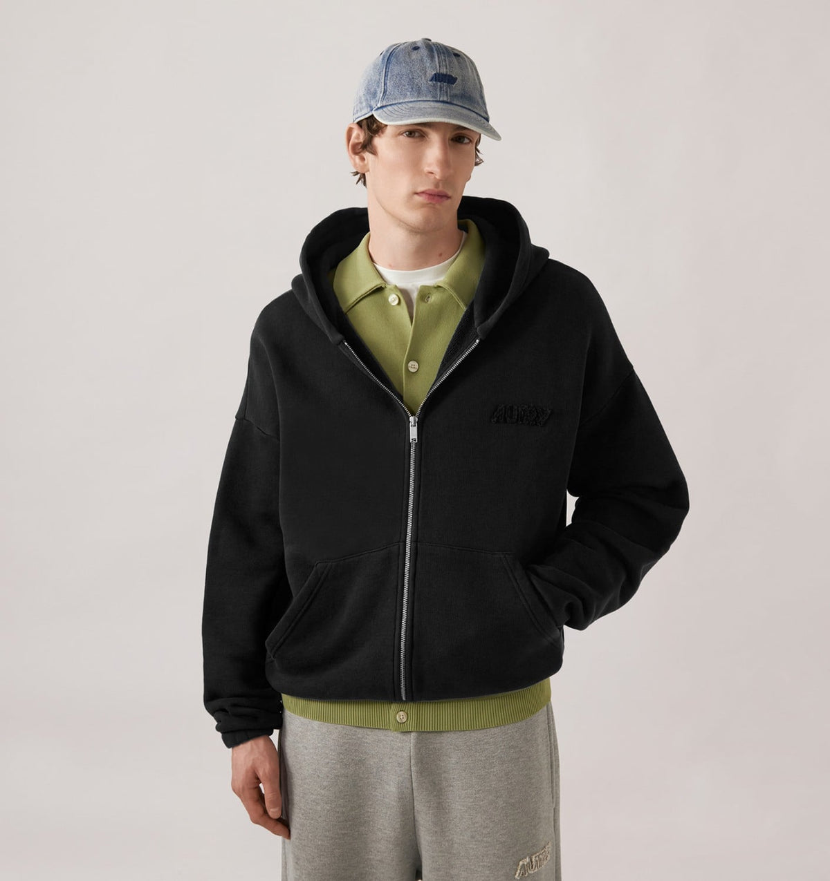 AUTRY TONAL LOGO FULL ZIP HOODIE UNISEX