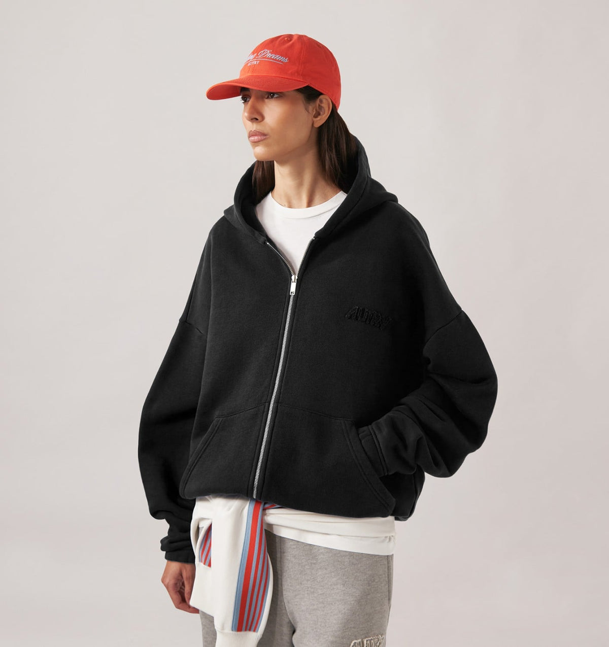 AUTRY TONAL LOGO FULL ZIP HOODIE UNISEX