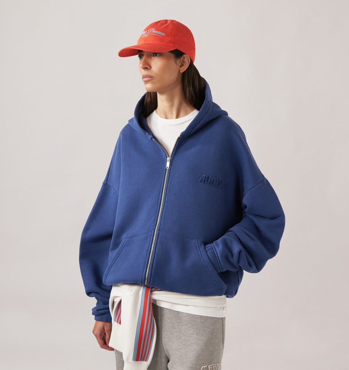 AUTRY TONAL LOGO FULL ZIP HOODIE UNISEX