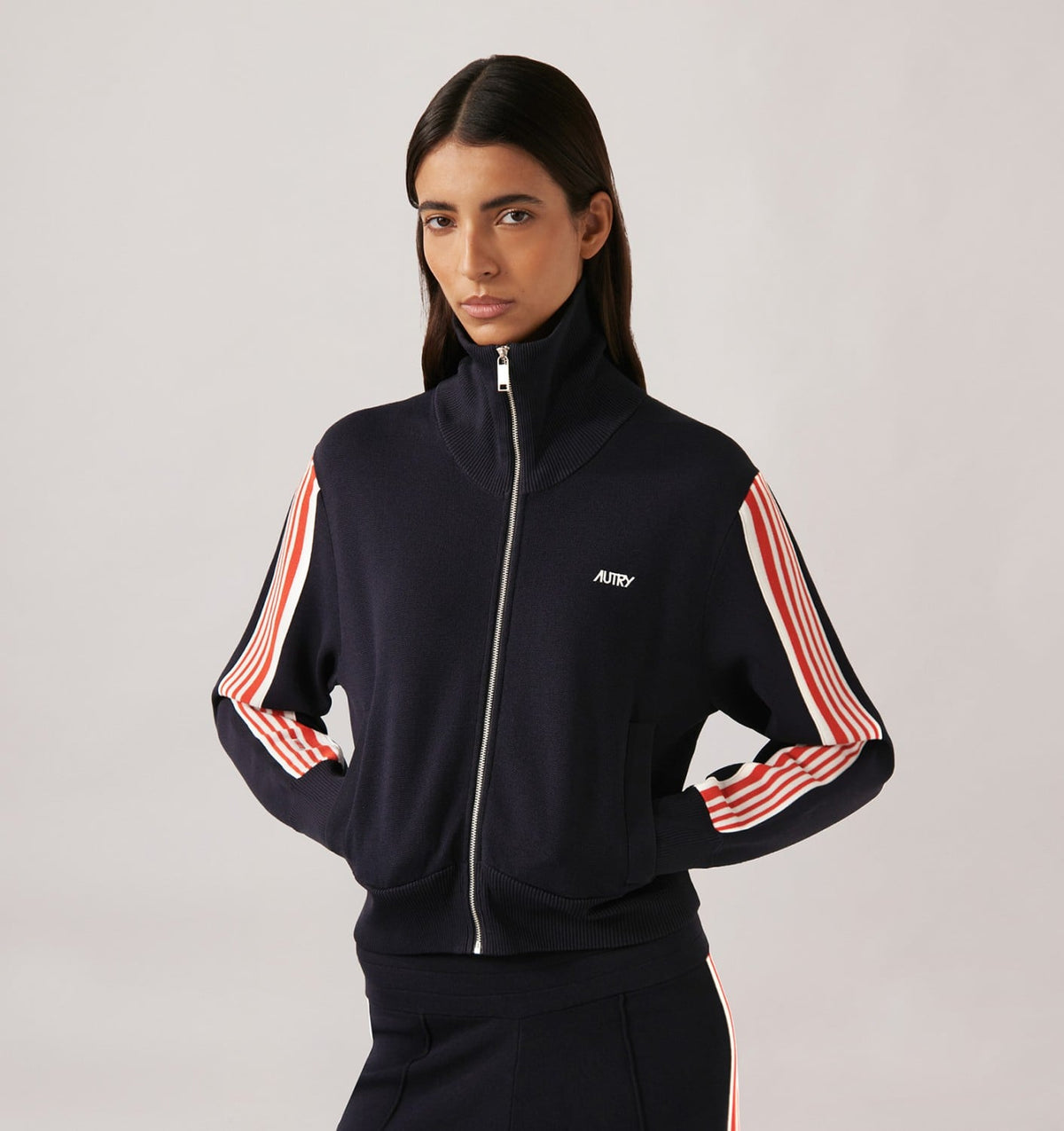 AUTRY KNITTED VISCOSE FULL ZIP JACKET WOMAN