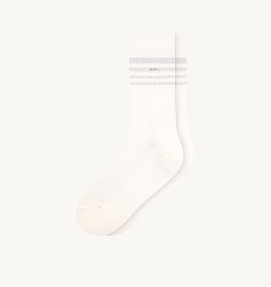 AUTRY LUREX JACQUARD SOCKS WITH LOGO AND STRIPES UNISEX