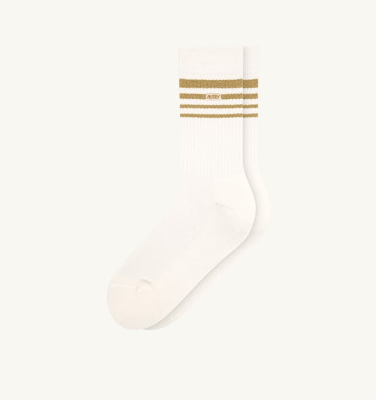 AUTRY LUREX JACQUARD SOCKS WITH LOGO AND STRIPES UNISEX