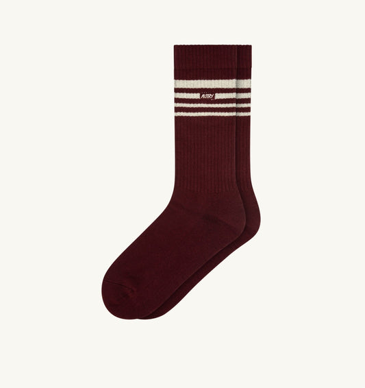 AUTRY SOCKS WITH EMBROIDERED LOGO AND STRIPES UNISEX