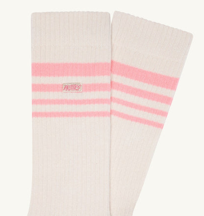 AUTRY SOCKS WITH EMBROIDERED LOGO AND STRIPES UNISEX