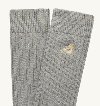AUTRY RIBBED EMBROIDERED LOGO SOCK UNISEX