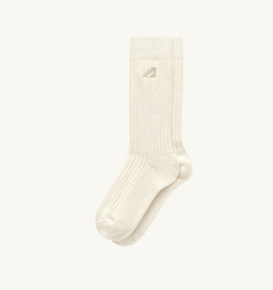 AUTRY RIBBED EMBROIDERED LOGO SOCK UNISEX