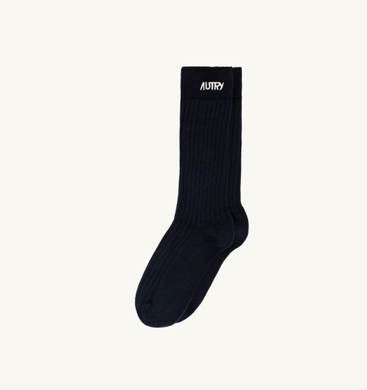 AUTRY RIBBED SOCKS WITH EMBROIDERED LOGO UNISEX