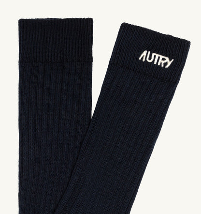 AUTRY RIBBED SOCKS WITH EMBROIDERED LOGO UNISEX