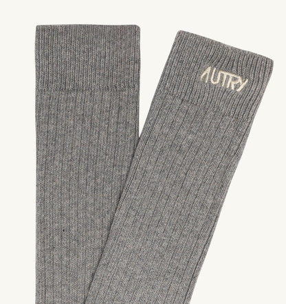 AUTRY RIBBED SOCKS WITH EMBROIDERED LOGO UNISEX