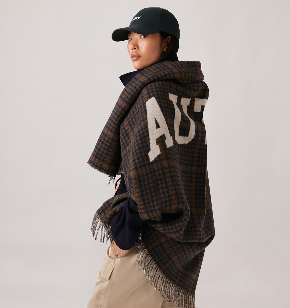 AUTRY CHECKED BLANKET WITH MAXI LOGO UNISEX
