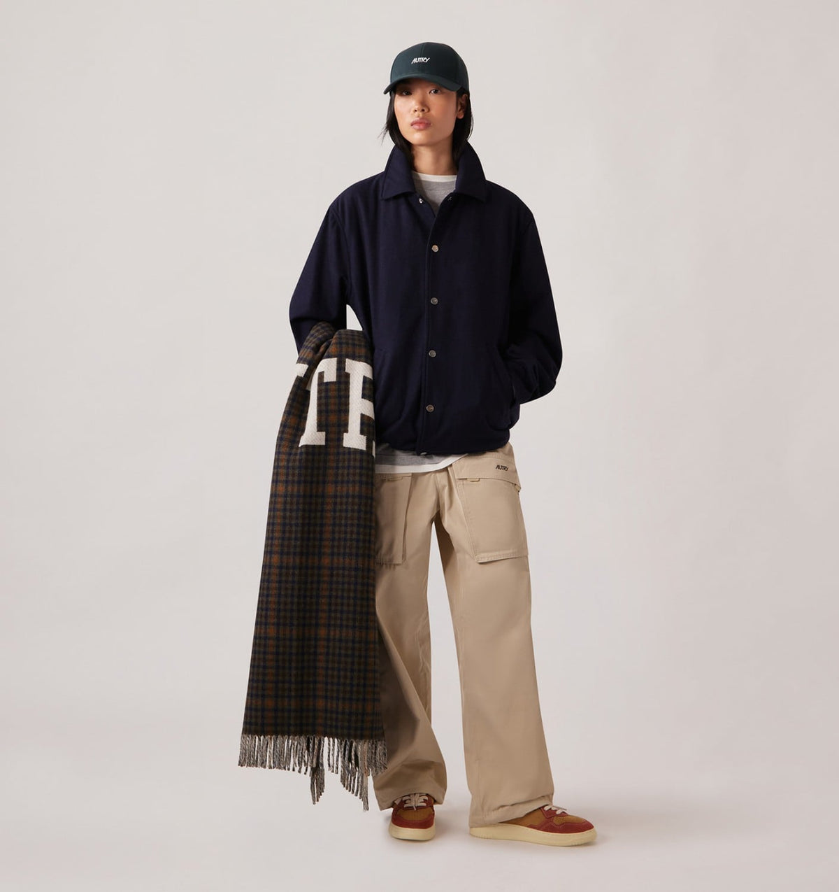 AUTRY CHECKED BLANKET WITH MAXI LOGO UNISEX