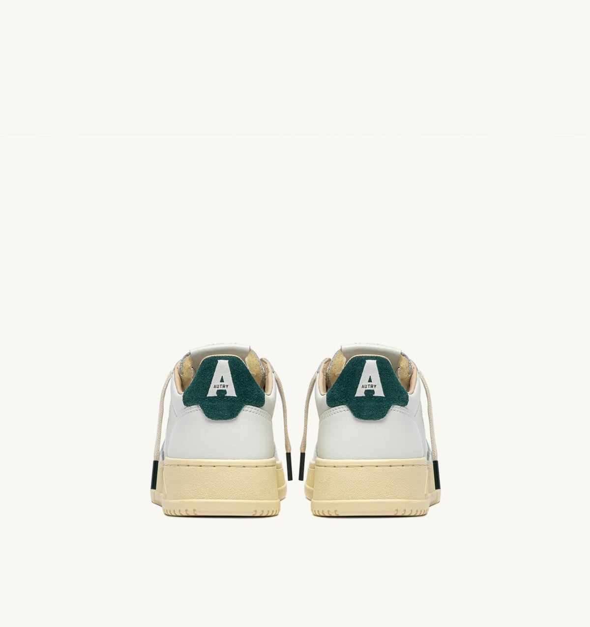 AUTRY MEDALIST LOW SNEAKERS IN WHITE LEATHER AND DARK SEA SUEDE
